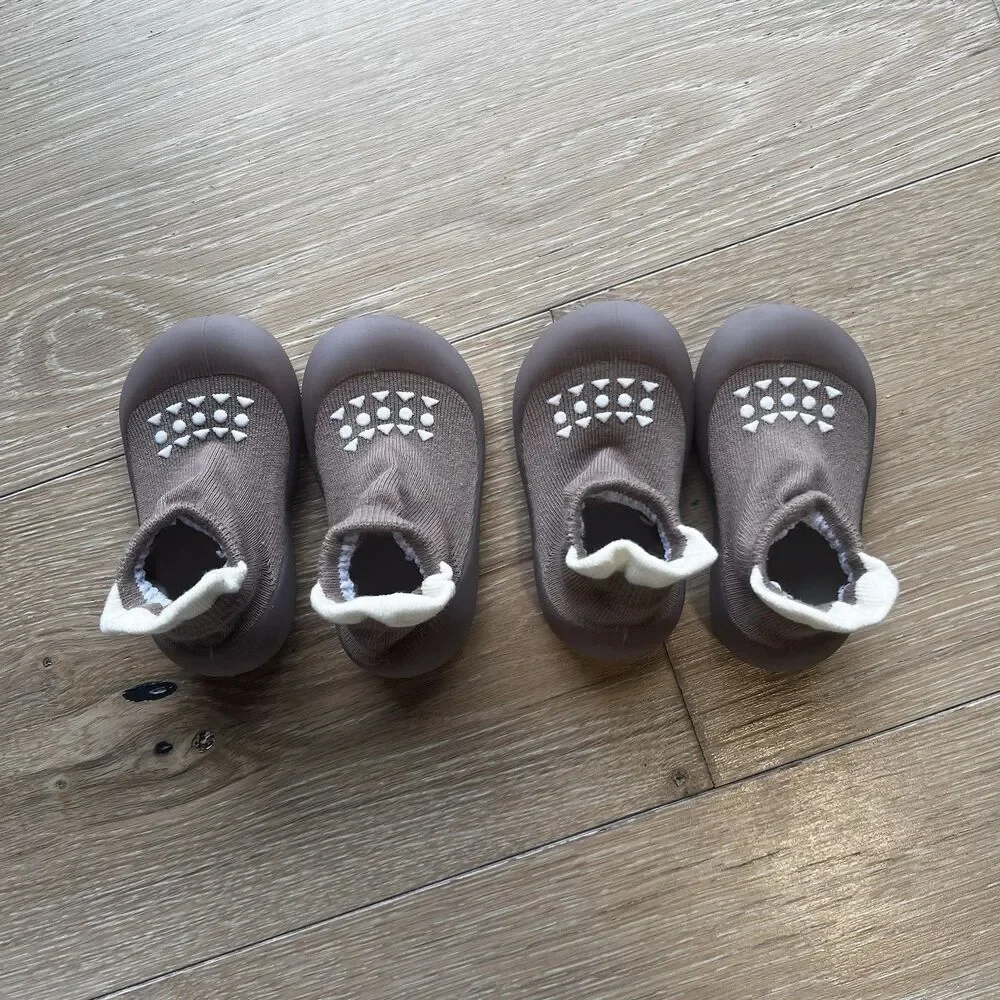 Baby Sock Shoes Baby Walking Shoes Infant Non-Slip Breathable Slippers/2 Pairs